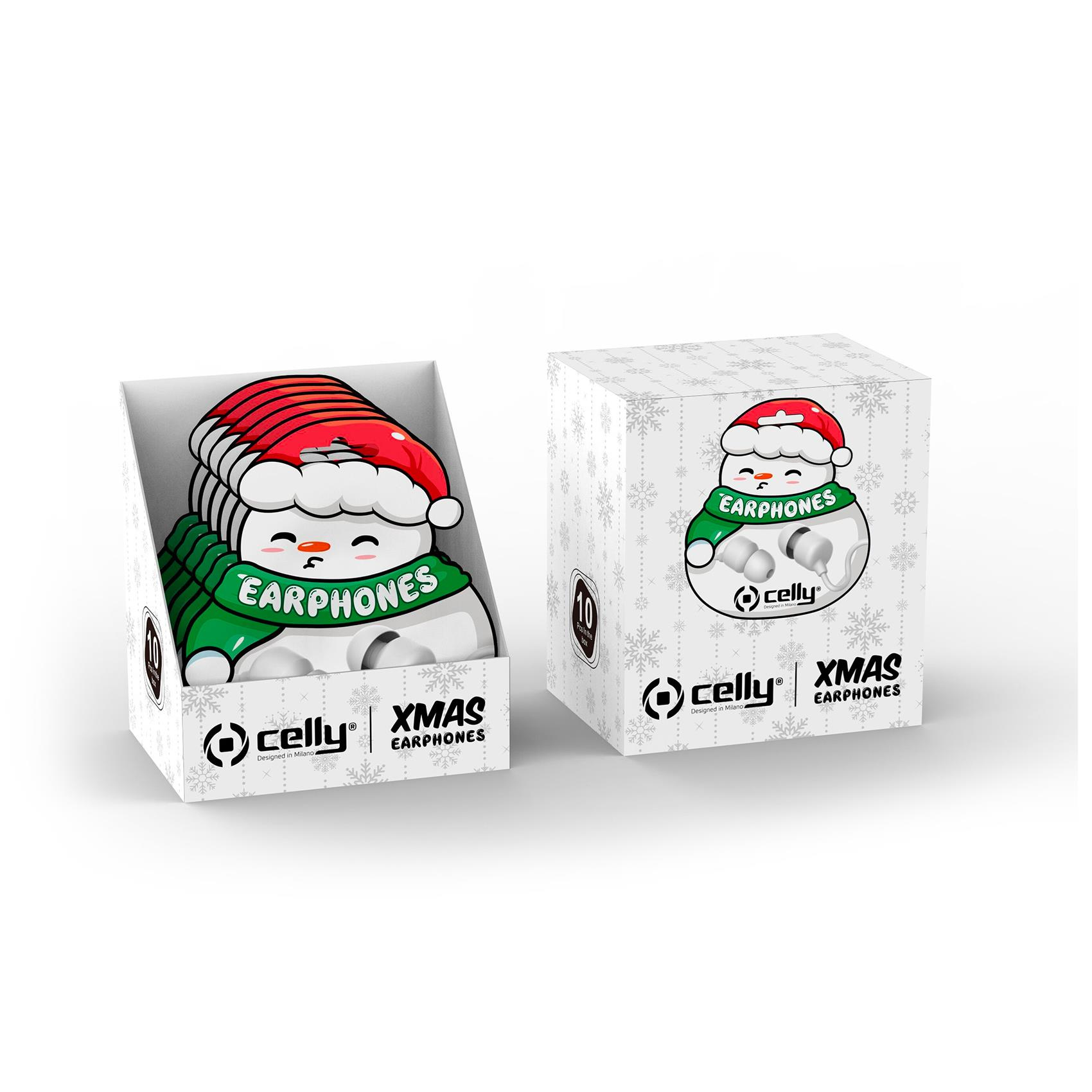 Celly XMASEARSNOWWH headphones/headset Wired In-ear Calls/Music White – image 2