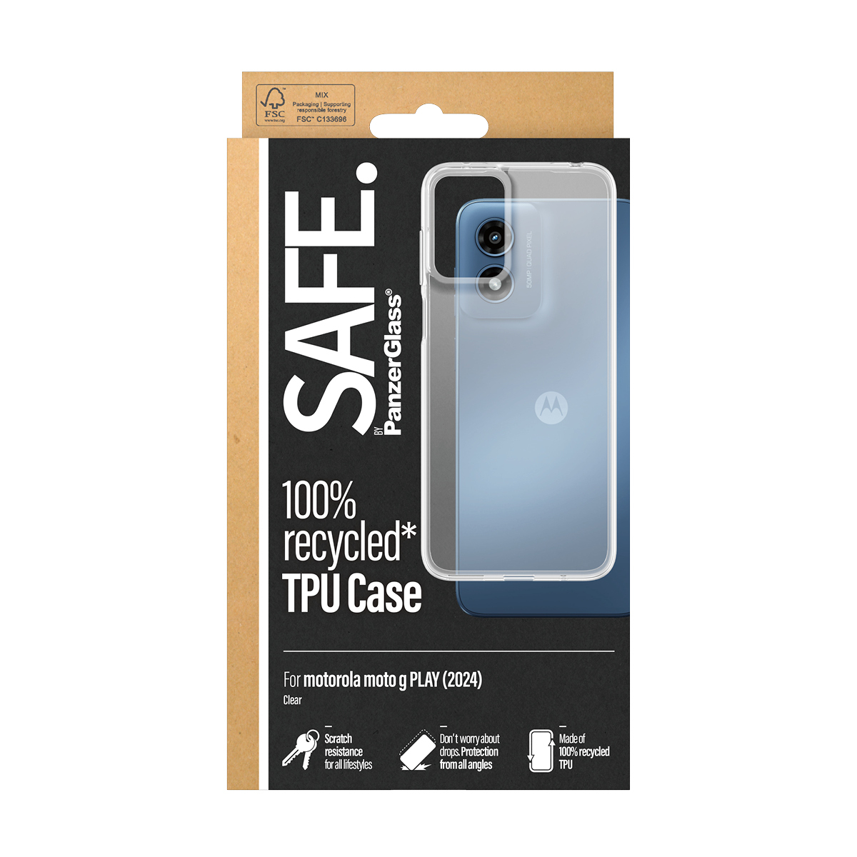 PanzerGlass SAFE. by PanzerGlass® TPU Case Transparent Motorola Moto G Play (2024) – image 3