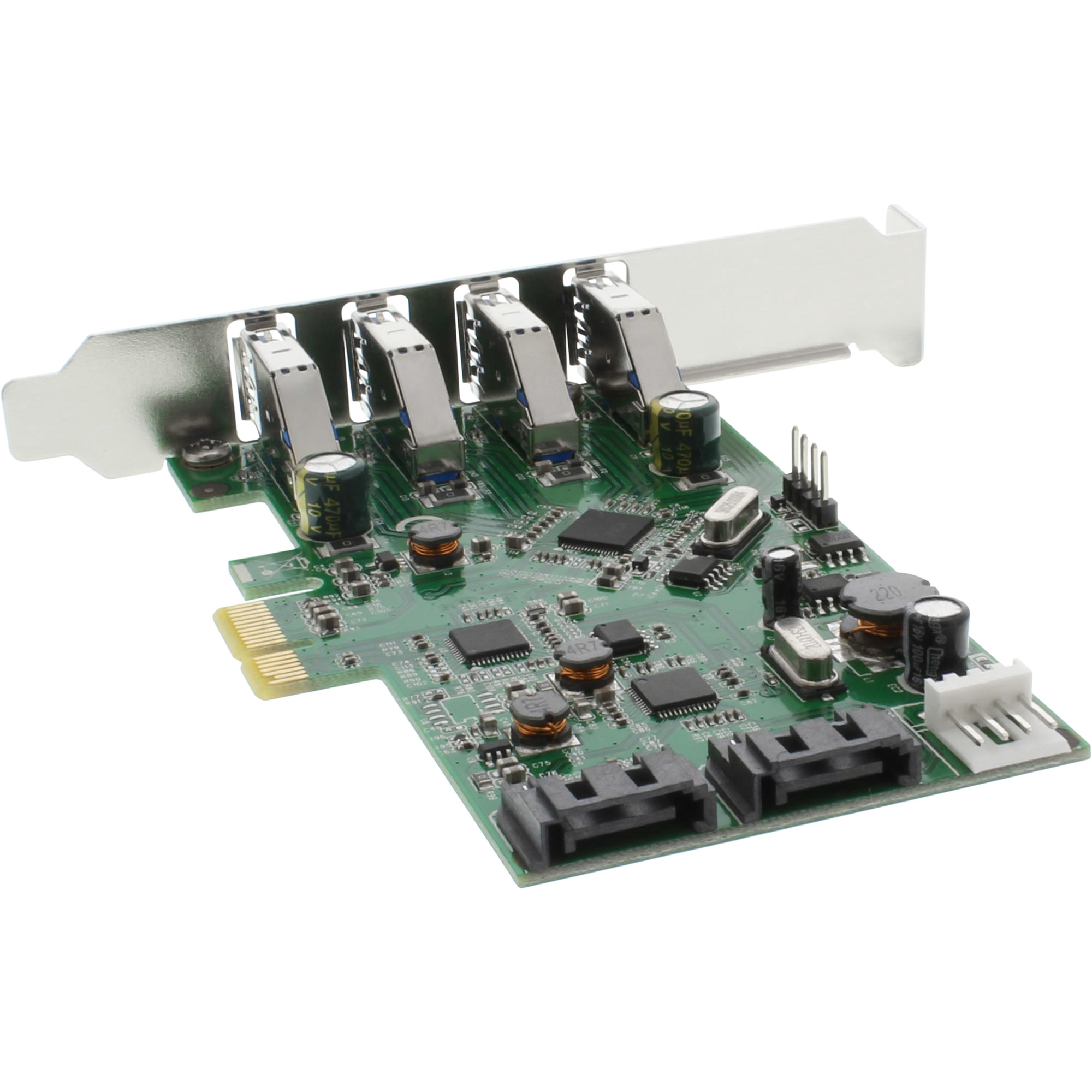 InLine USB 3.0 + SATA Host Controller PCIe 4x USB 3.0 + 2x SATA – image 2