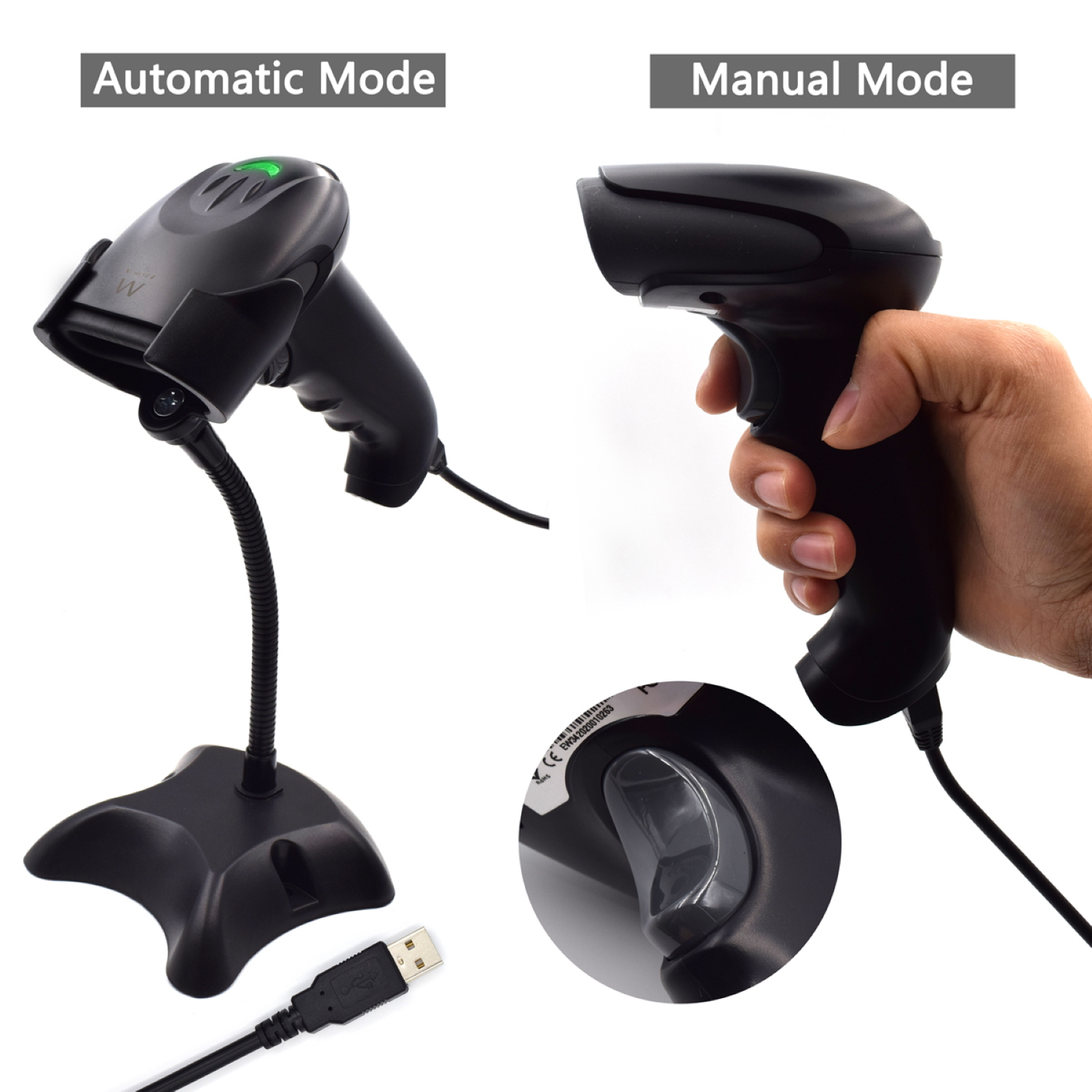 Ewent EW3420 barcode reader Handheld bar code reader 1D CCD Black – image 5
