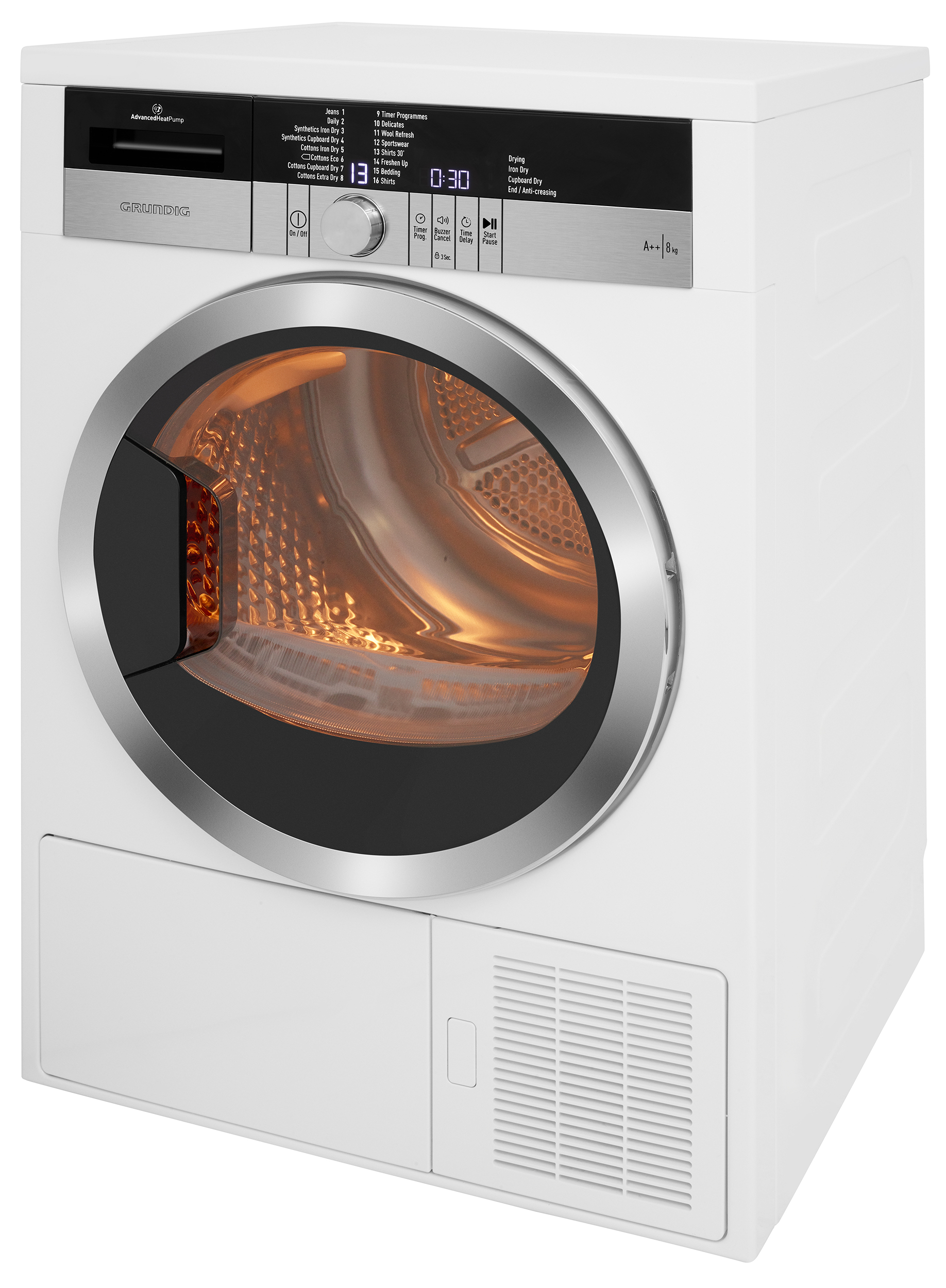 Grundig GTN38250MGCW tumble dryer Freestanding Front-load