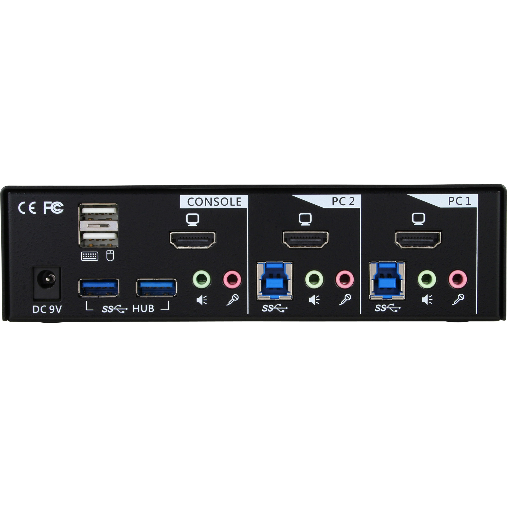 InLine Desktop KVM Switch, 2-port, HDMI, USB 3.0 Hub, with audio – image 3