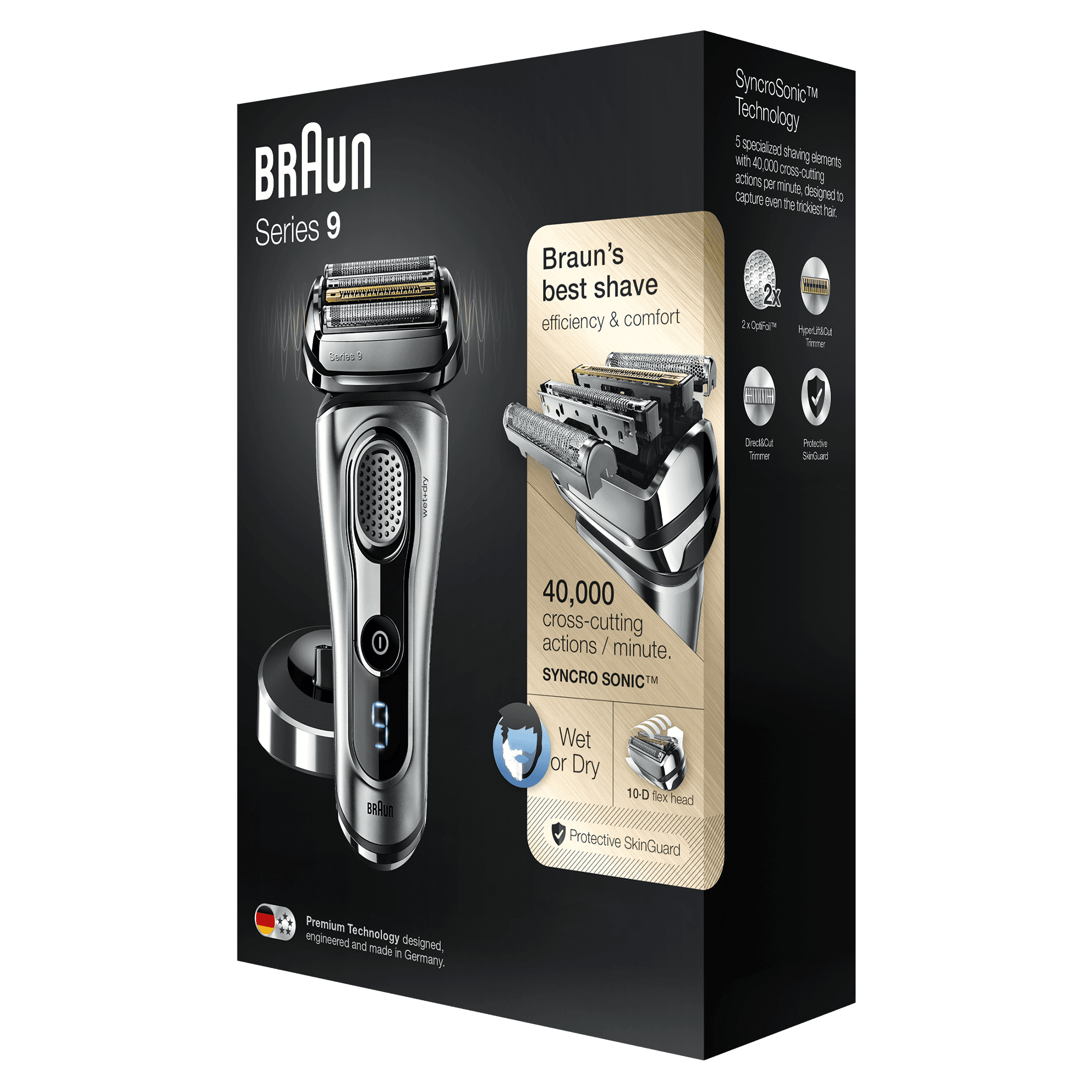 Braun Series 9 Electric Shaver for Men 9260s, with Charging Stand and Travel Case – Silver – image 3