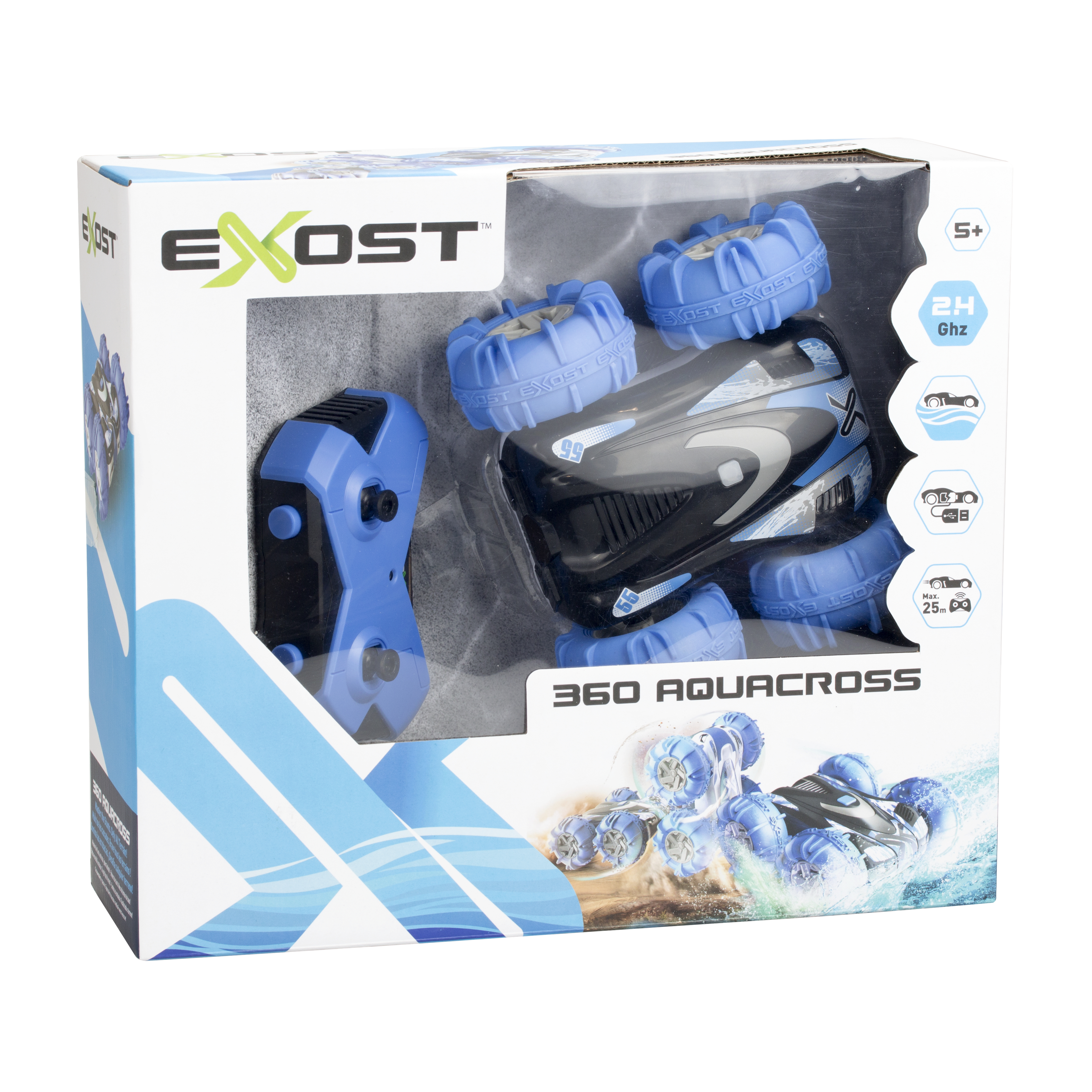 Resim Exost TE20268 Uzaktan Kumandalı Araba, 1:18 Ölçek, Siyah/Mavi