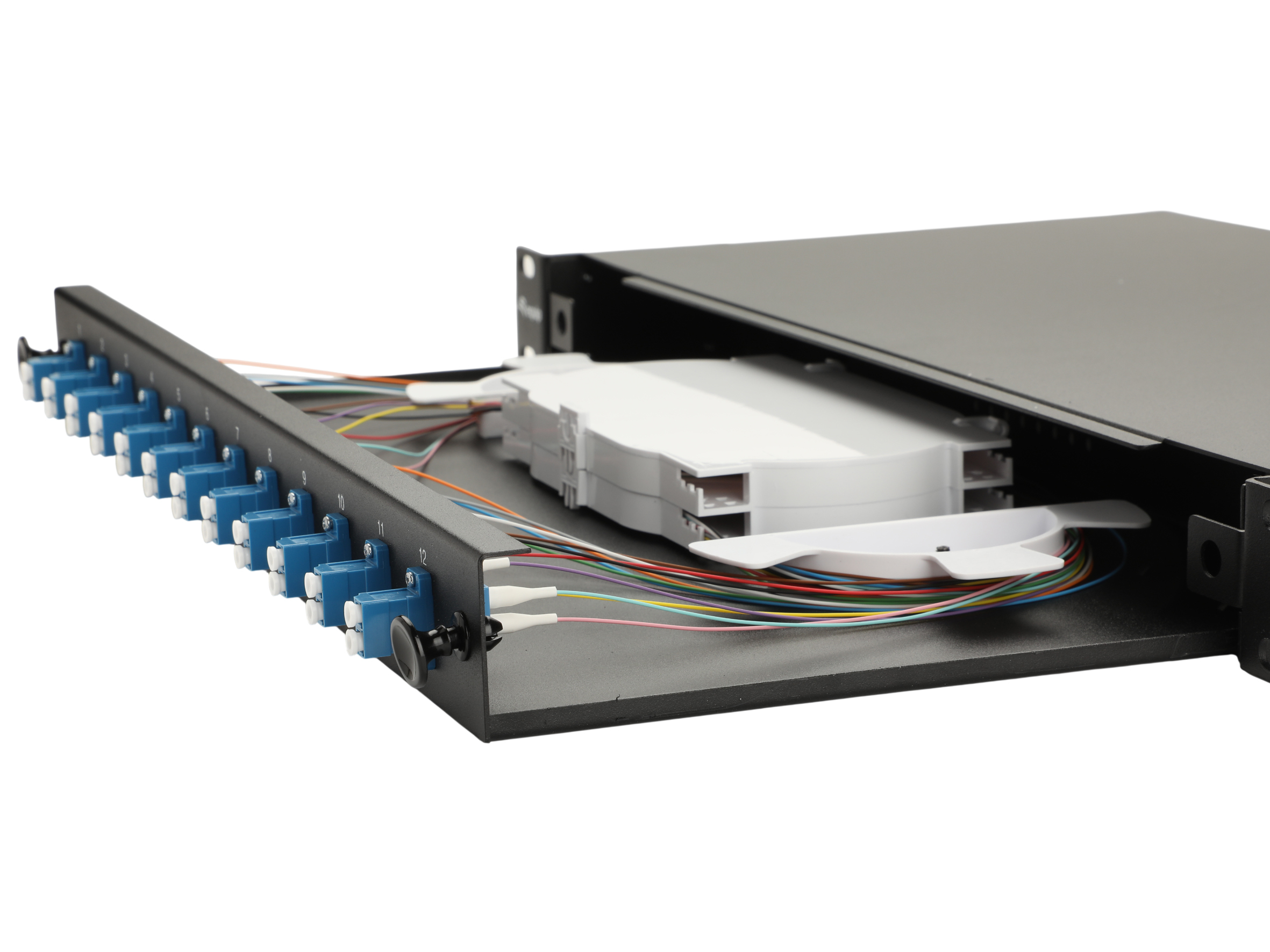 Equip LWL-Spleißkasten 12-Port LC-Duplex OS2 1U komplett  sw