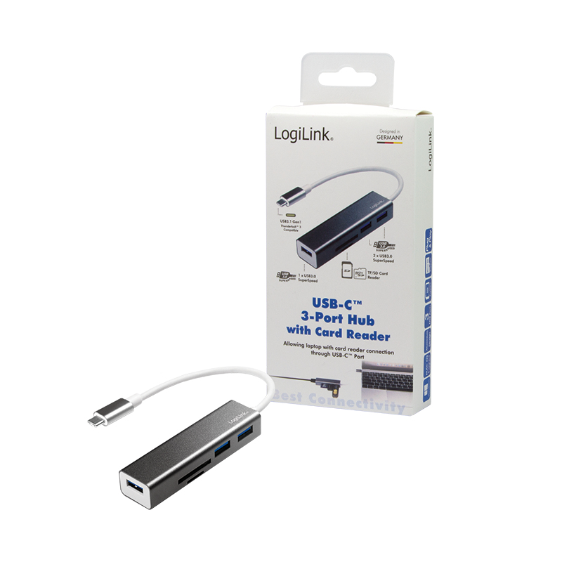 LogiLink UA0305 laptop dock/port replicator Wired USB 3.2 Gen 1 (3.1 Gen 1) Type-C Aluminium – image 3