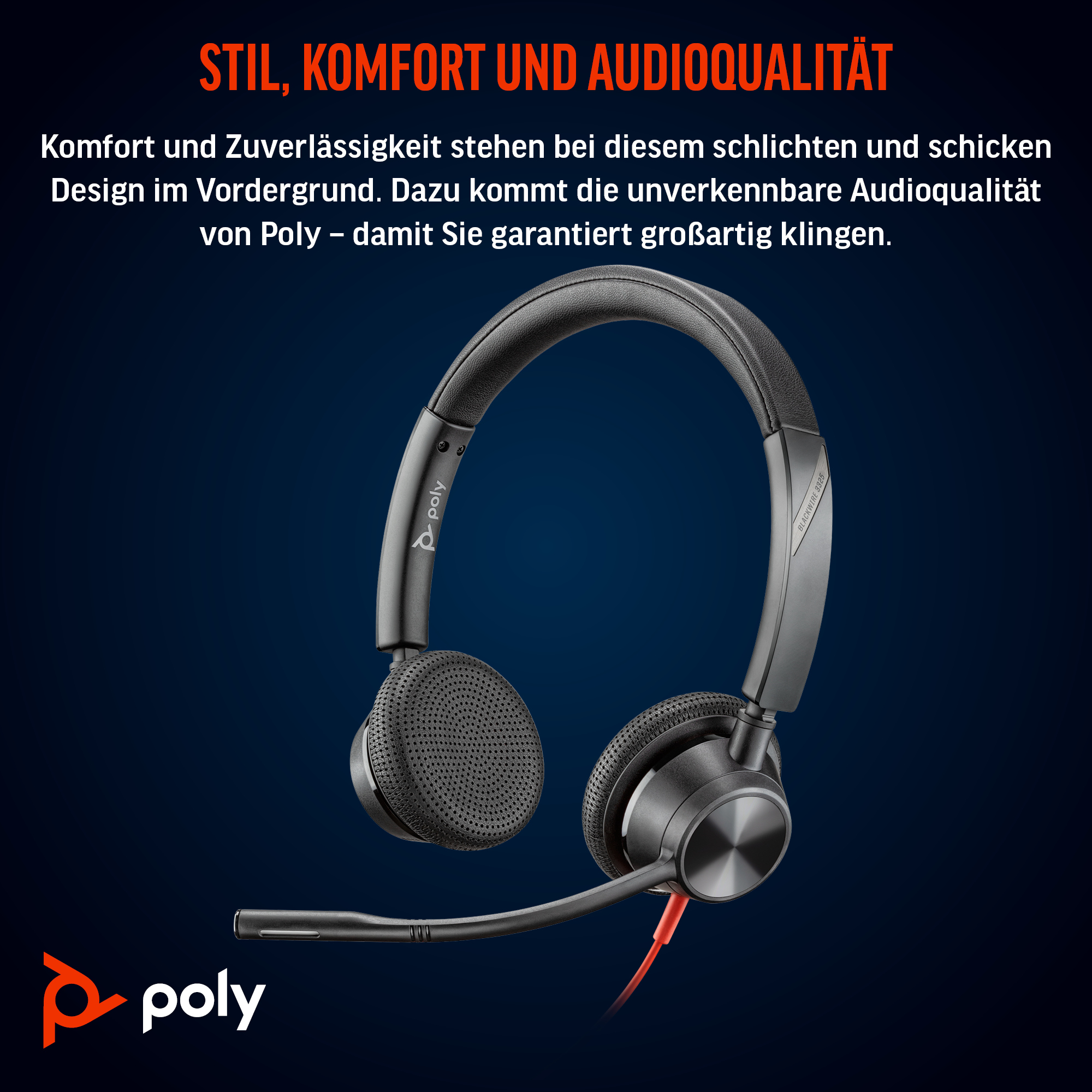 Blackwire 3325 USB-C Stereo-Headset, zertifiziert für Microsoft Teams, + 3,5-mm-Stecker + USB-C/A-Adapter