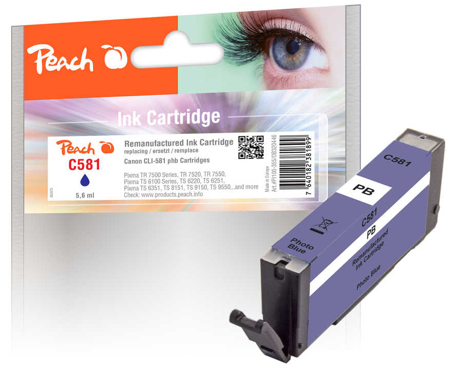 Peach 320446 ink cartridge 1 pc(s) Compatible Photo blue