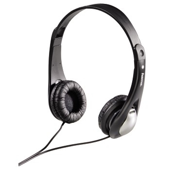Hama EB-264B Headphones Wired Black, Silver