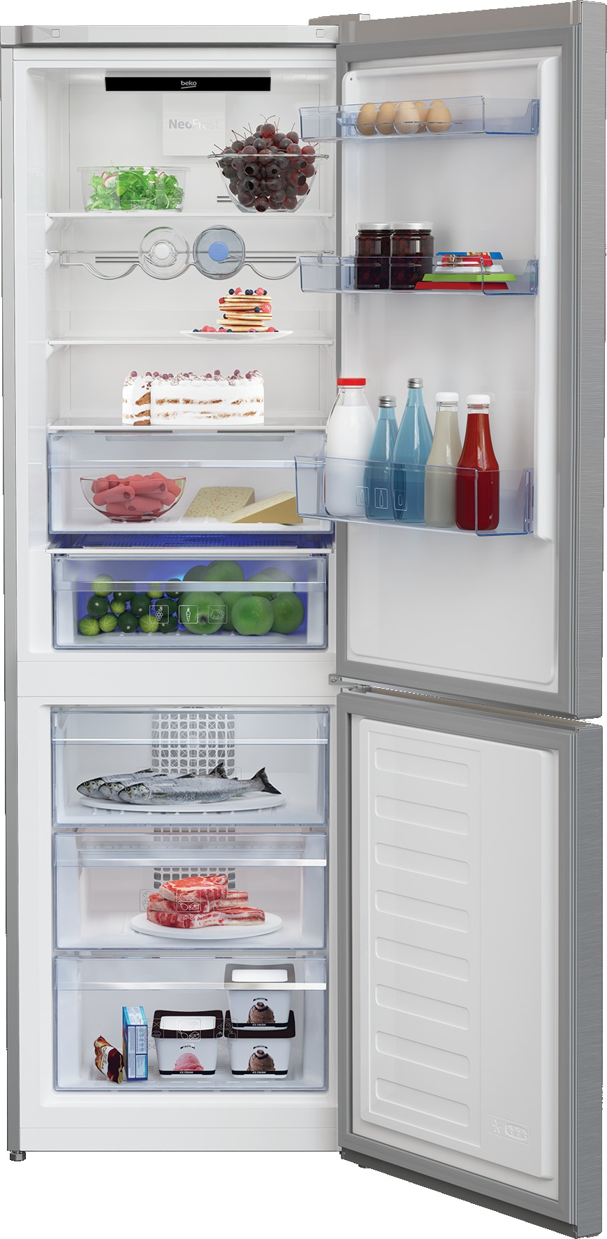 Beko RCNE366E30ZXP fridge-freezer Freestanding Grey – image 2