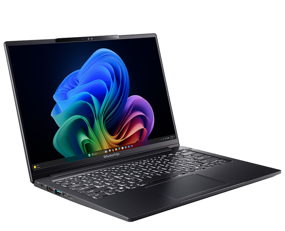 bluechip TRAVELline U14W17, Copilot+ PC Intel Core Ultra 5 135H Computer portatile 35,6 cm (14") 16 GB LPDDR5x-SDRAM 500 GB SSD