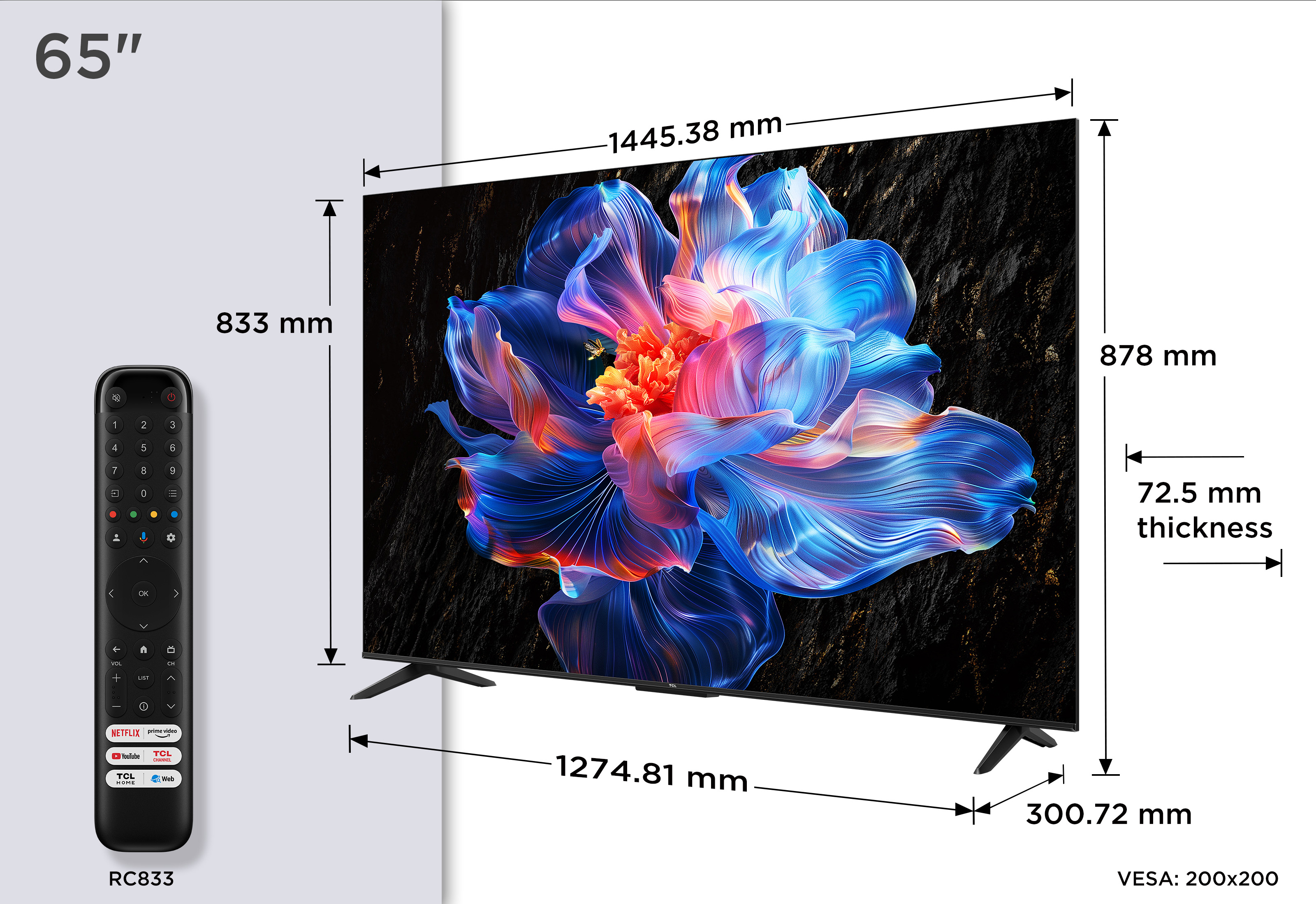 TV HDR Tcl 65P69K 165 cm 4K UHD 2025 Aluminium brossé — photo 4