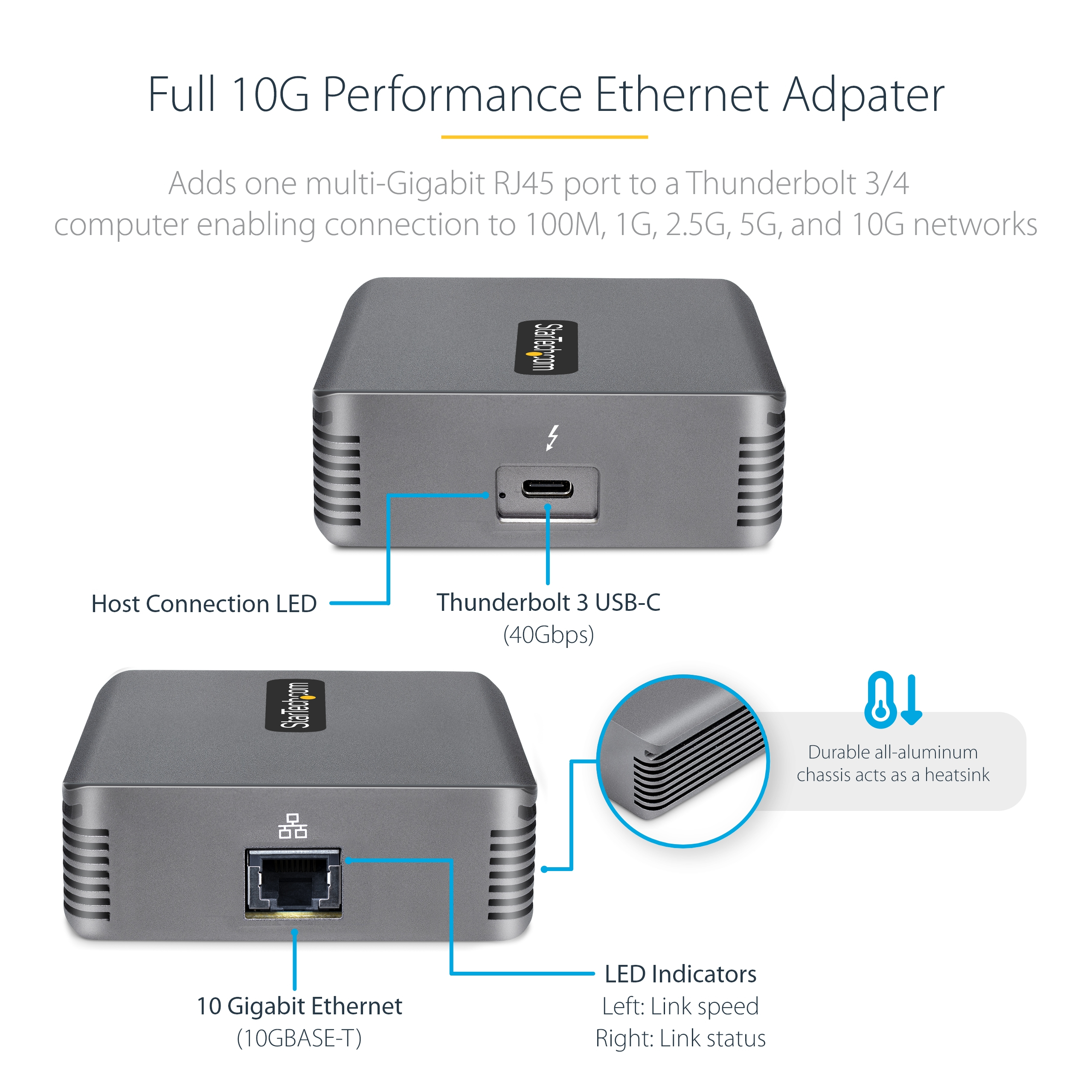 Resim StarTech.com TB310G2 Thunderbolt 3 - 10GbE Ağ Adaptörü