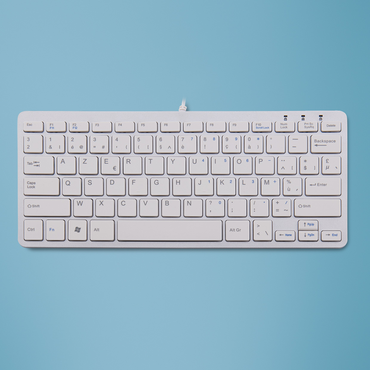 R-Go Tools Ergonomic keyboard R-Go Compact, compact keyboard, flat design, AZERTY (BE), wired, white