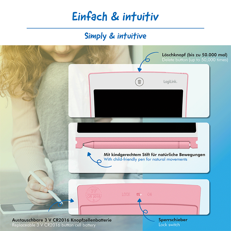 LogiLink AA0180 children's tablet Pink – image 4