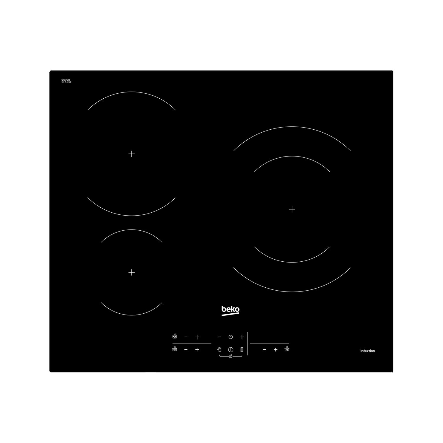 Beko HII63200HT hob Black Built-in Zone induction hob 3 zone(s)