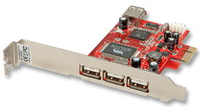 Lindy 3 + 1 Port USB 2.0 Card