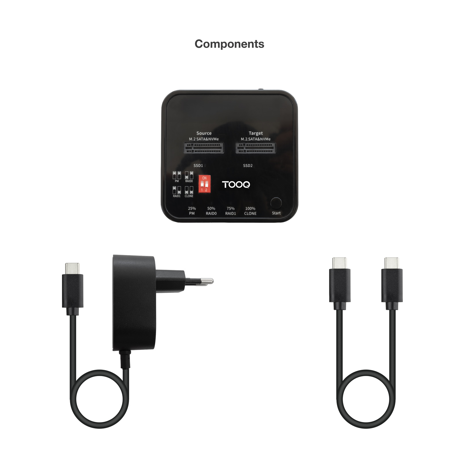 TooQ TQDS-201B storage drive docking station USB 3.2 Gen 2 (3.1 Gen 1) Type-C Black – image 7