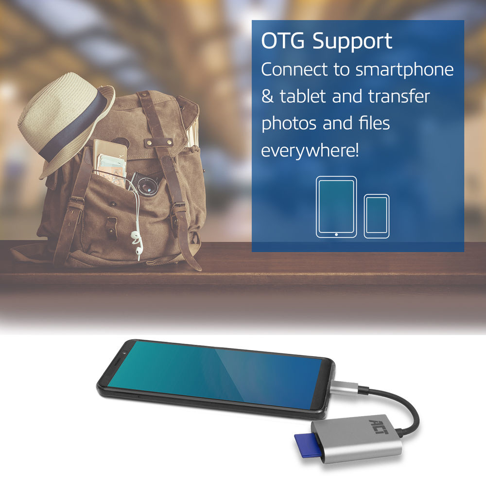 ACT AC7054 card reader USB 3.2 Gen 1 (3.1 Gen 1) Type-C Black, Silver – image 4