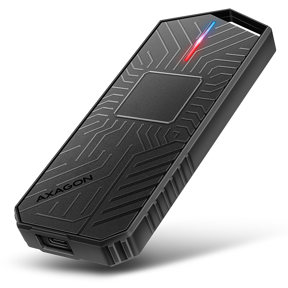 Axagon EEM2-GAM, USB-C 10Gbps - NVMe & SATA SSD GAME M.2 box, bezšroubkový Box esterno SSD Nero