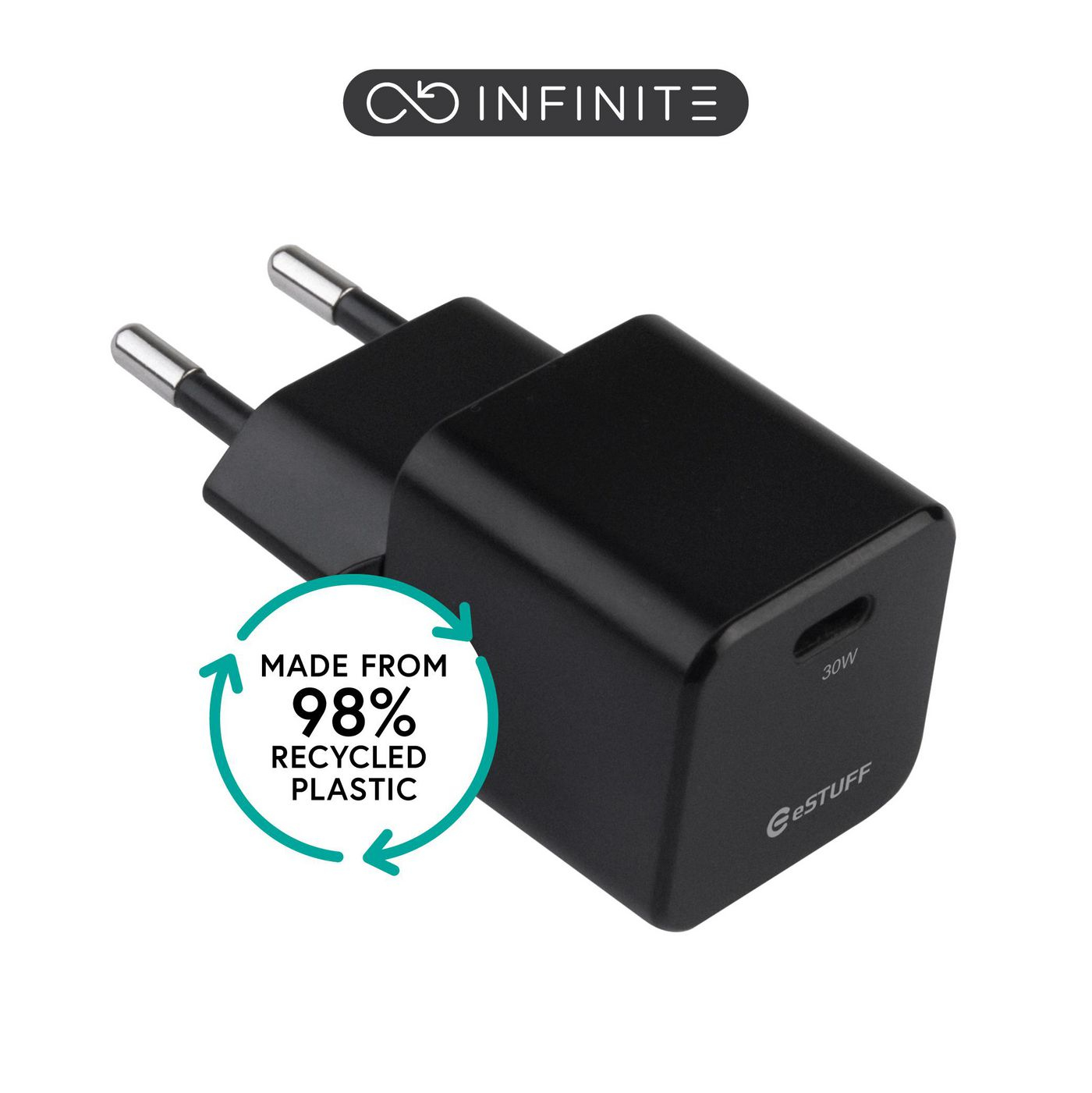 eSTUFF ES637028 mobile device charger Smartphone Black AC Fast charging Indoor – image 1