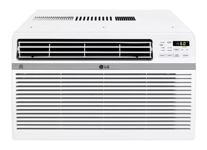 صورة مكيف هواء بنافذة LG LW1217ERSM، 12000 وحدة حرارية بريطانية/ساعة، 51 متر مربع، أبيض