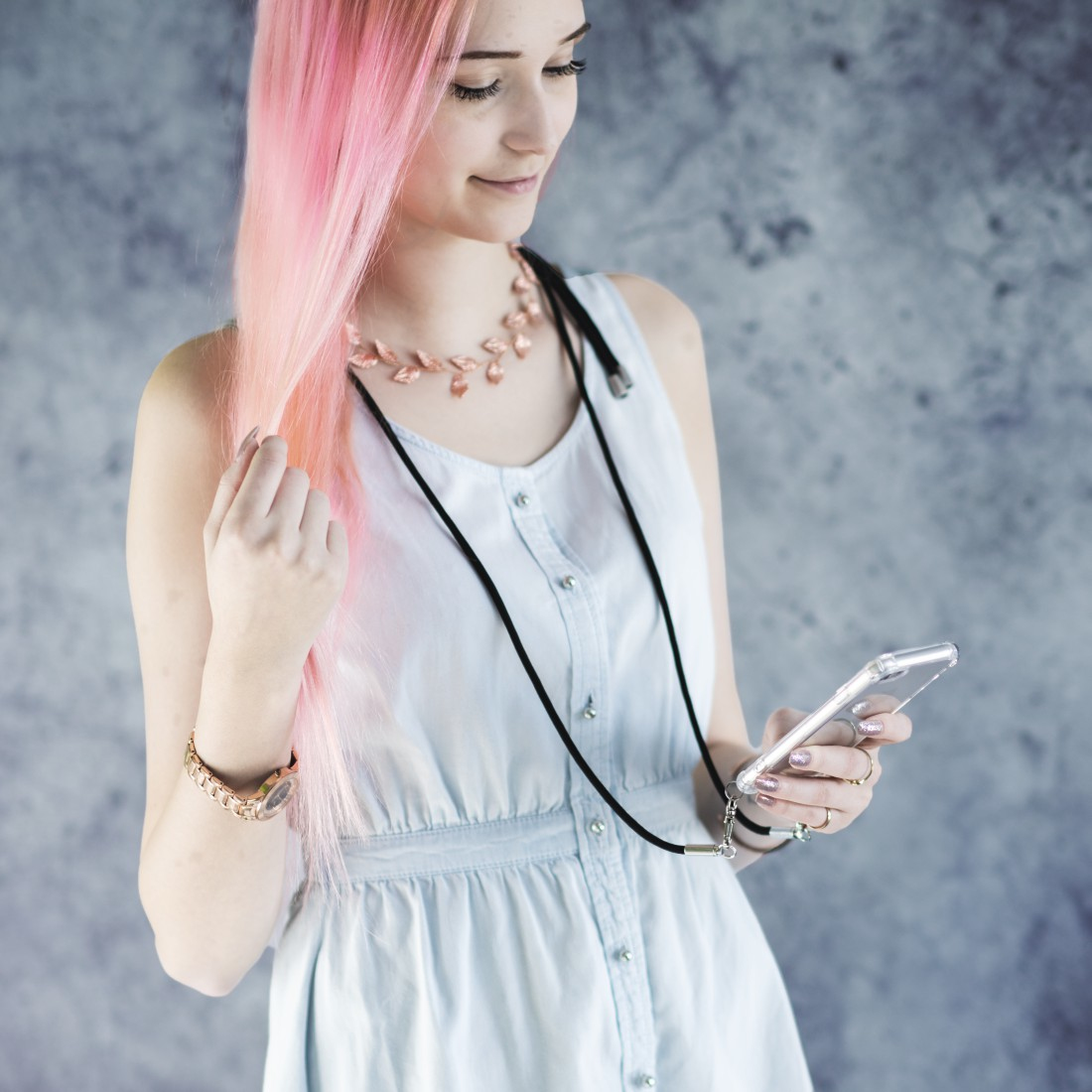 Hama Cross-Body Cover with Hanging Cord for Samsung Galaxy A71, transparent – image 4