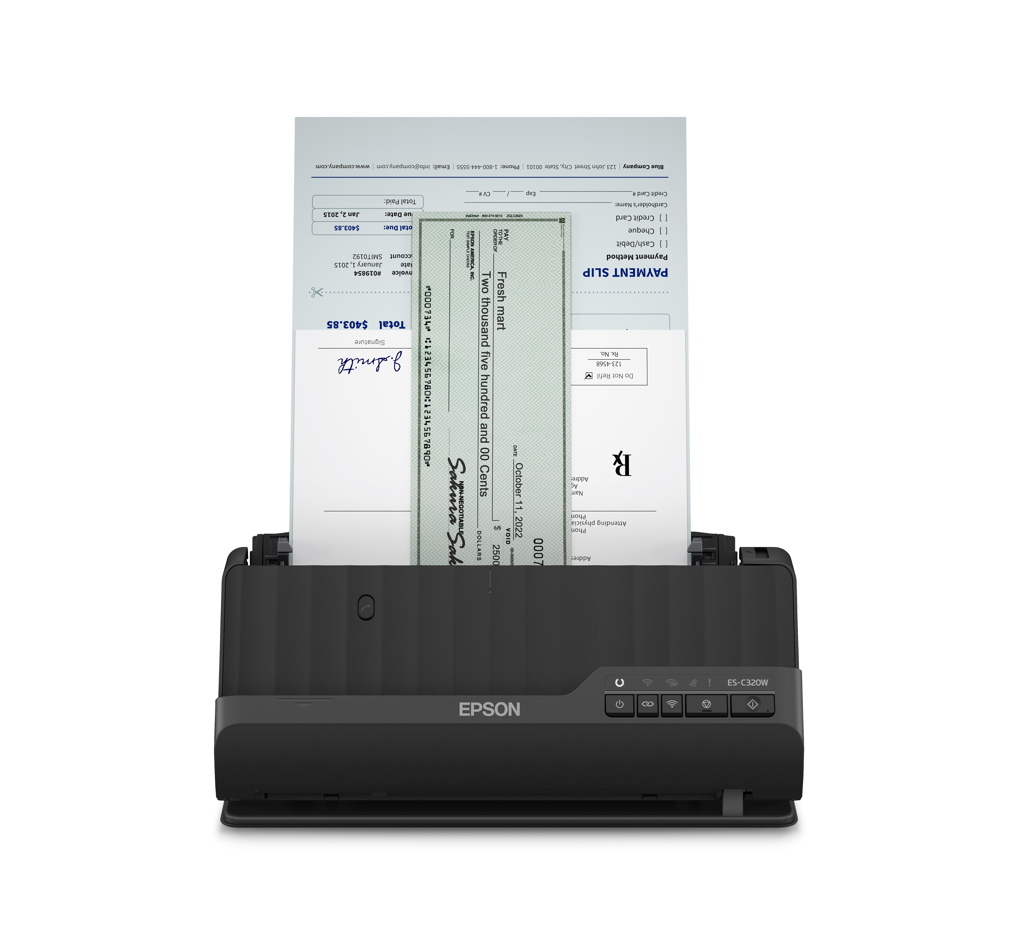 Epson ES-C320W. Maximum scan size: 215.9 x 3048 mm, Optical scanning resolution: 600 x 600 DPI, Input colour depth: 30 bit