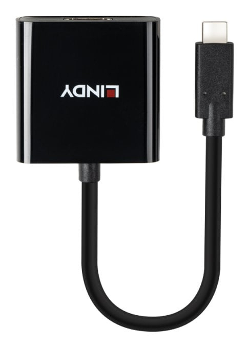 Lindy 43438 câble vidéo et adaptateur 0,15 m USB Type-C HDMI Noir