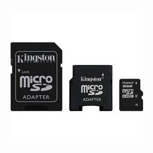 Kingston Technology 16GB MicroSDHC Card, 2 adapters