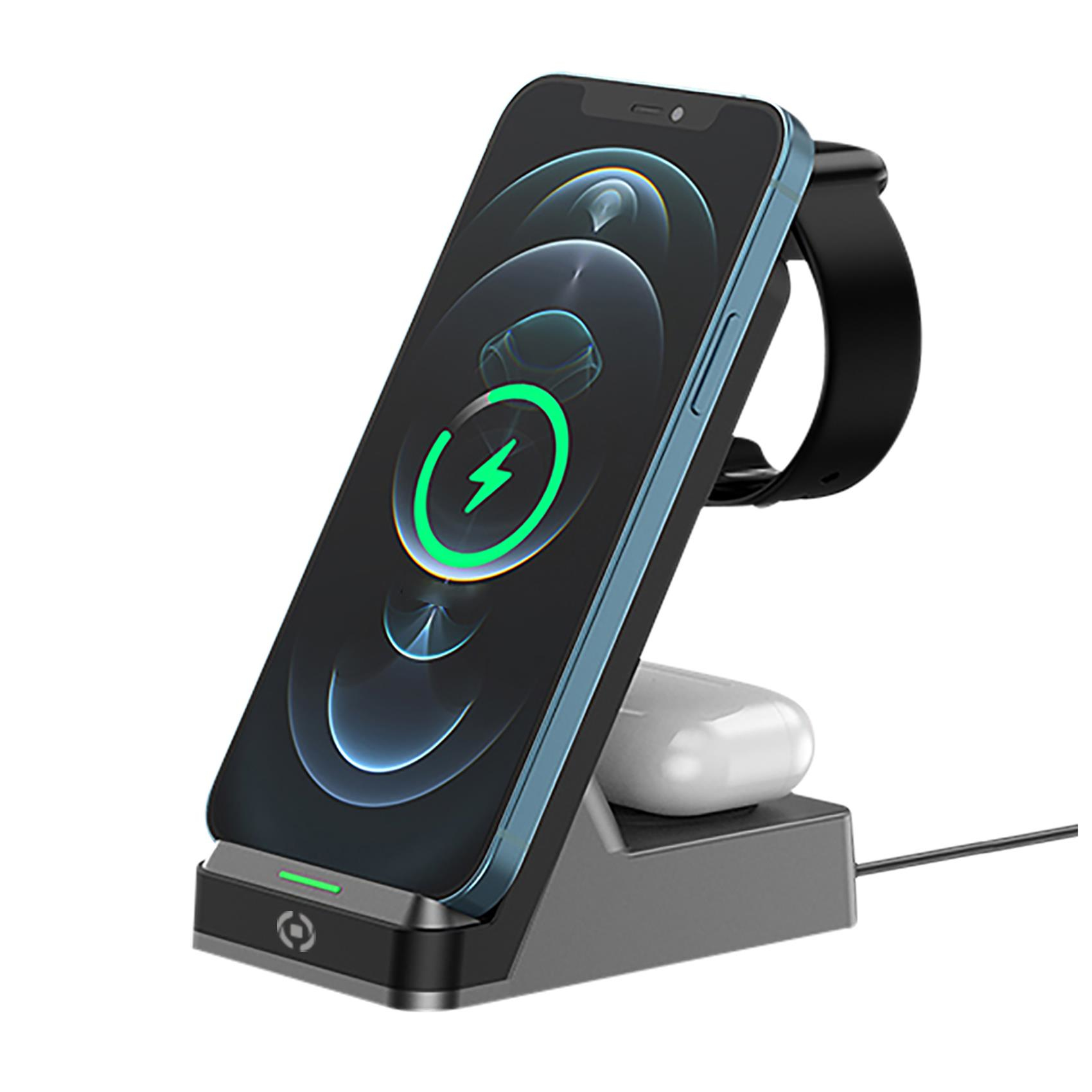 Celly WLSTAND3IN1BK mobile device charger Digital camera, Gaming controls, Headphones, Mobile phone, Power bank, Smartphone, Smartwatch, Tablet, Watch, Wearable – image 2