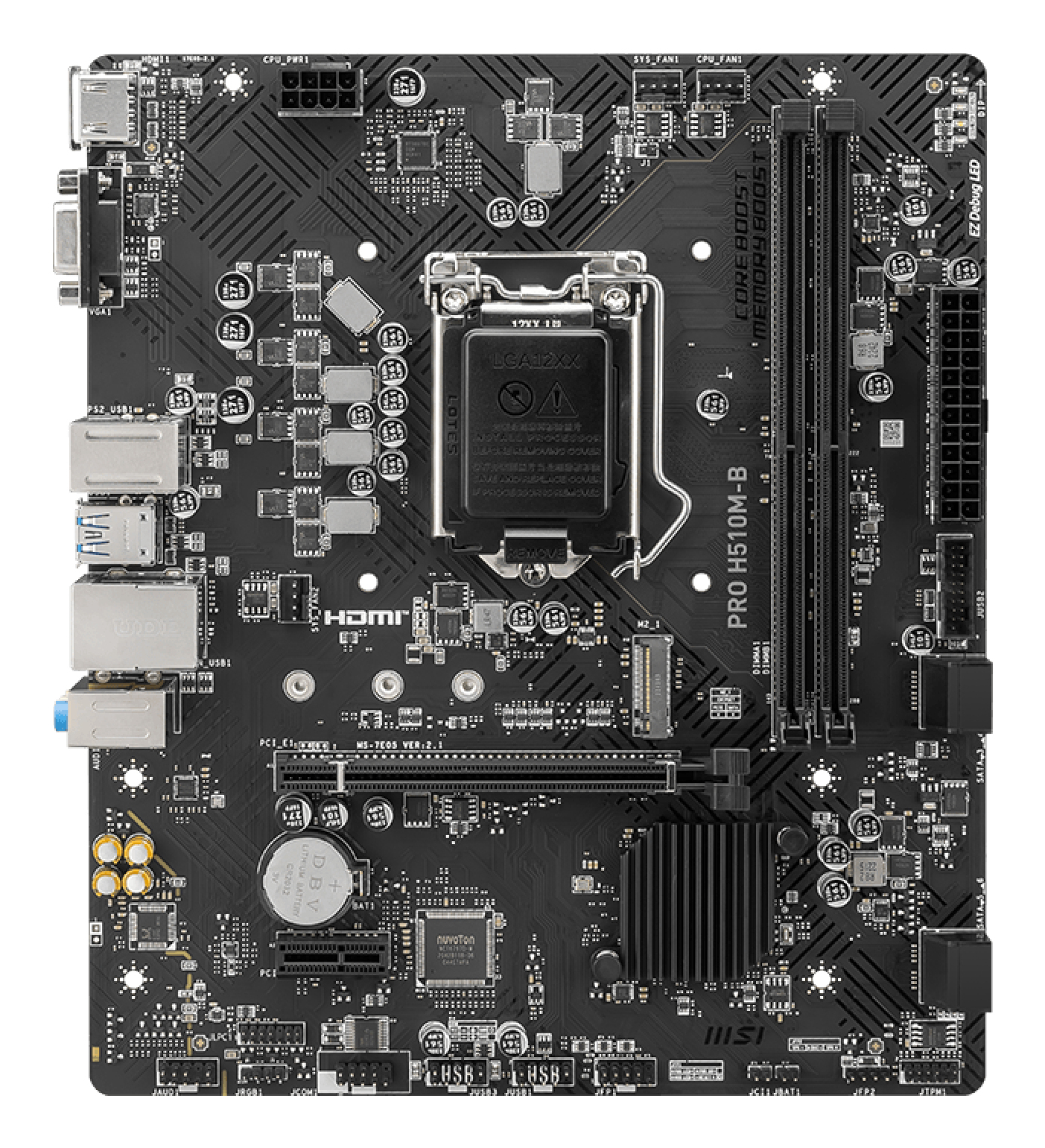 Tarjeta Madre MSI PRO H510M-B - Socket 1200 - 2xDDR4 - 2133/2666/2933/MHz - HDMI - VGA - M.2 - Micro ATX - PRO H510M-B