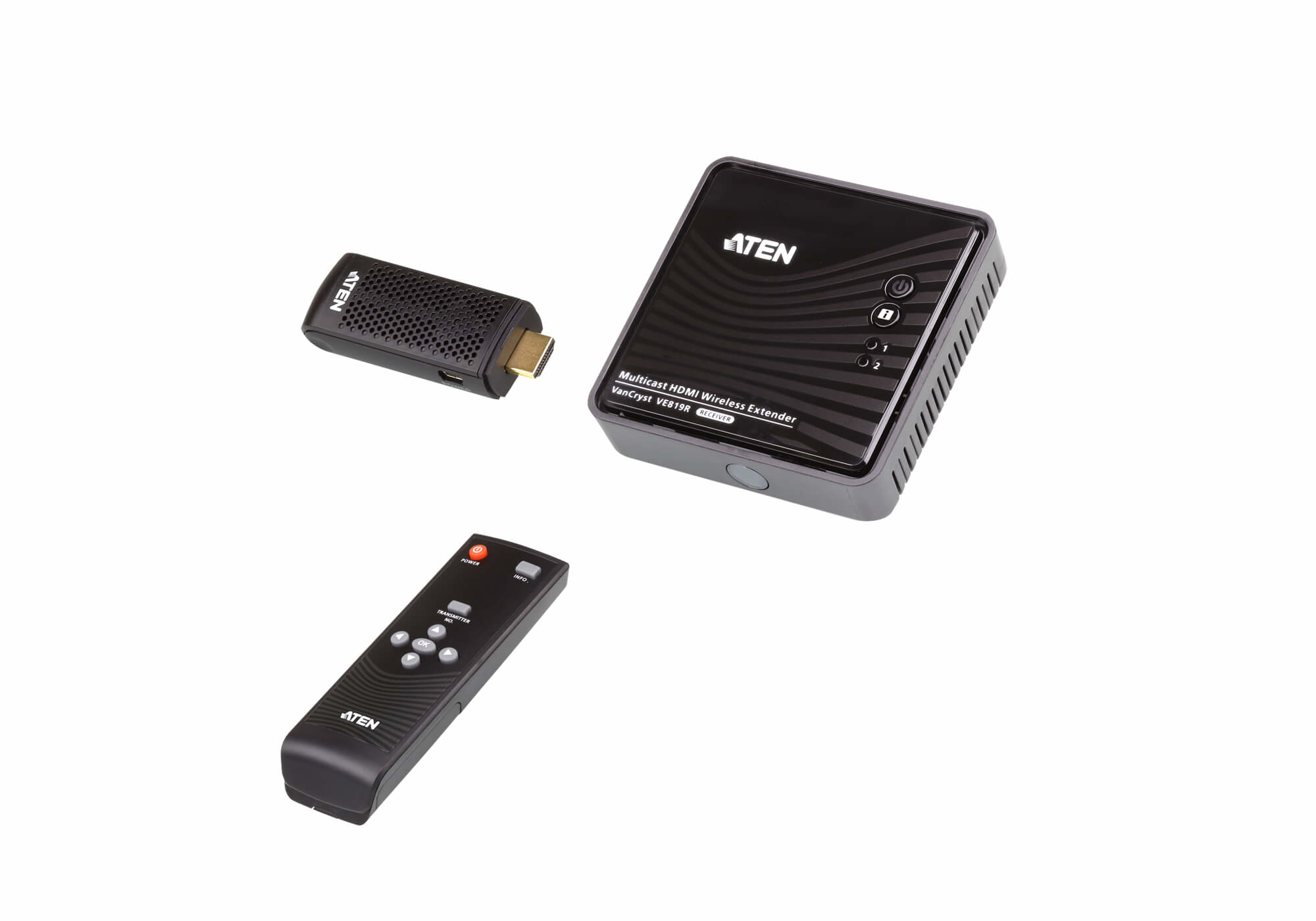 ATEN VE819-ATA-E AV extender AV transmitter & receiver Black