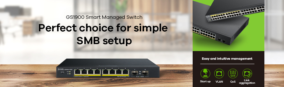 Zyxel GS1900-10HP Managed L2 Gigabit Ethernet (10/100/1000) Power over Ethernet (PoE) 1U Black – image 6