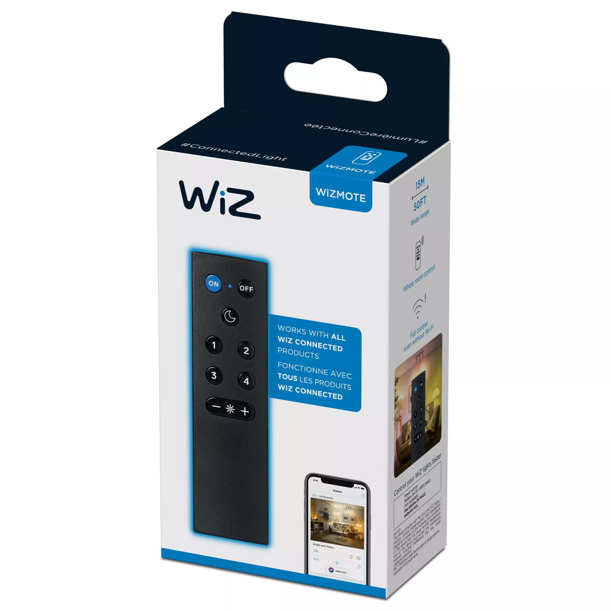 WiZ 046677561703 remote control Wi-Fi/Bluetooth Lighting Press buttons – image 3