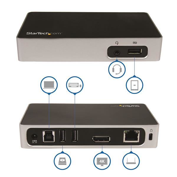 StarTech.com 4K DisplayPort Docking Station for Laptops - USB 3.0 – image 2