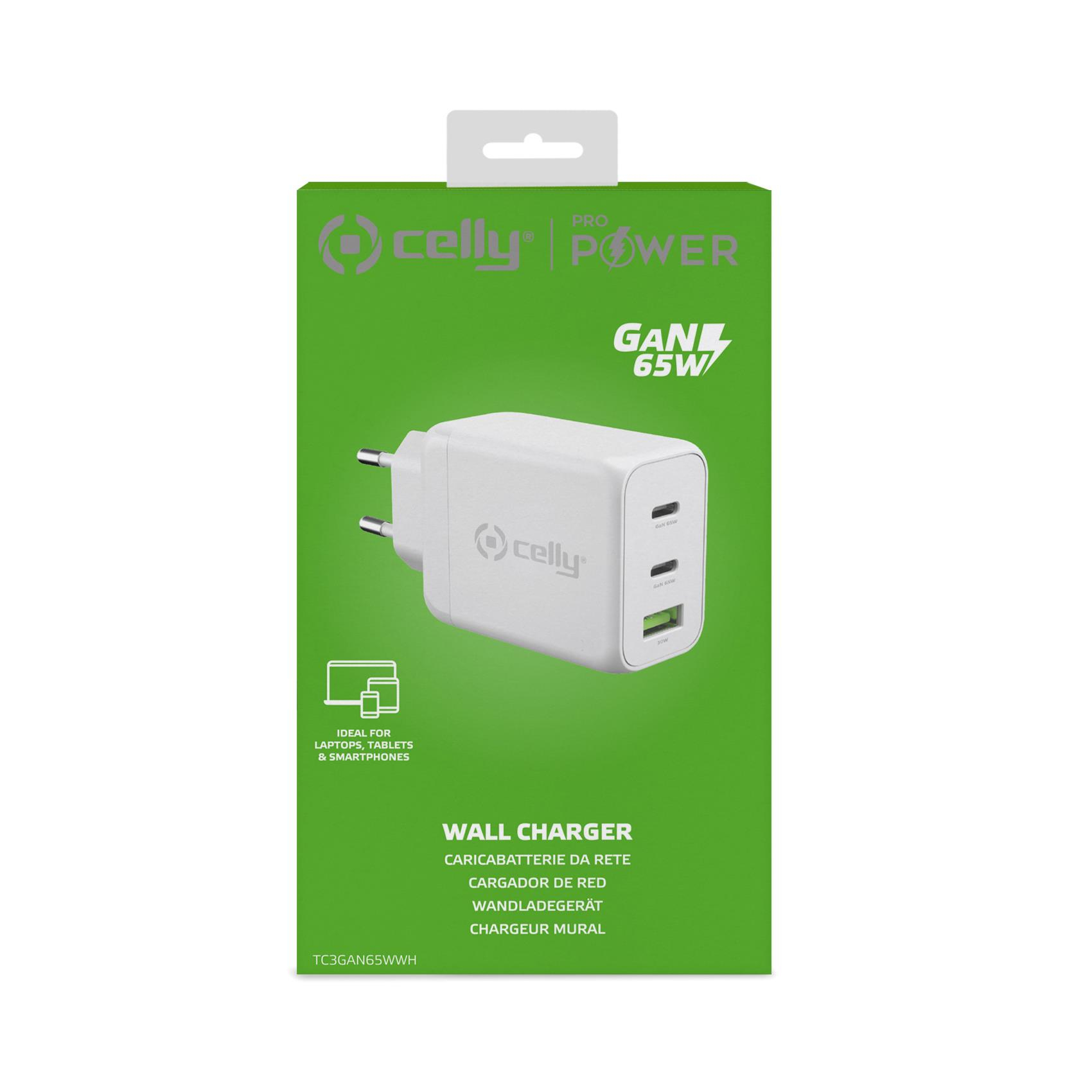 Celly TC3GAN65WWH mobile device charger Laptop, Smartphone, Tablet White AC Indoor – image 4