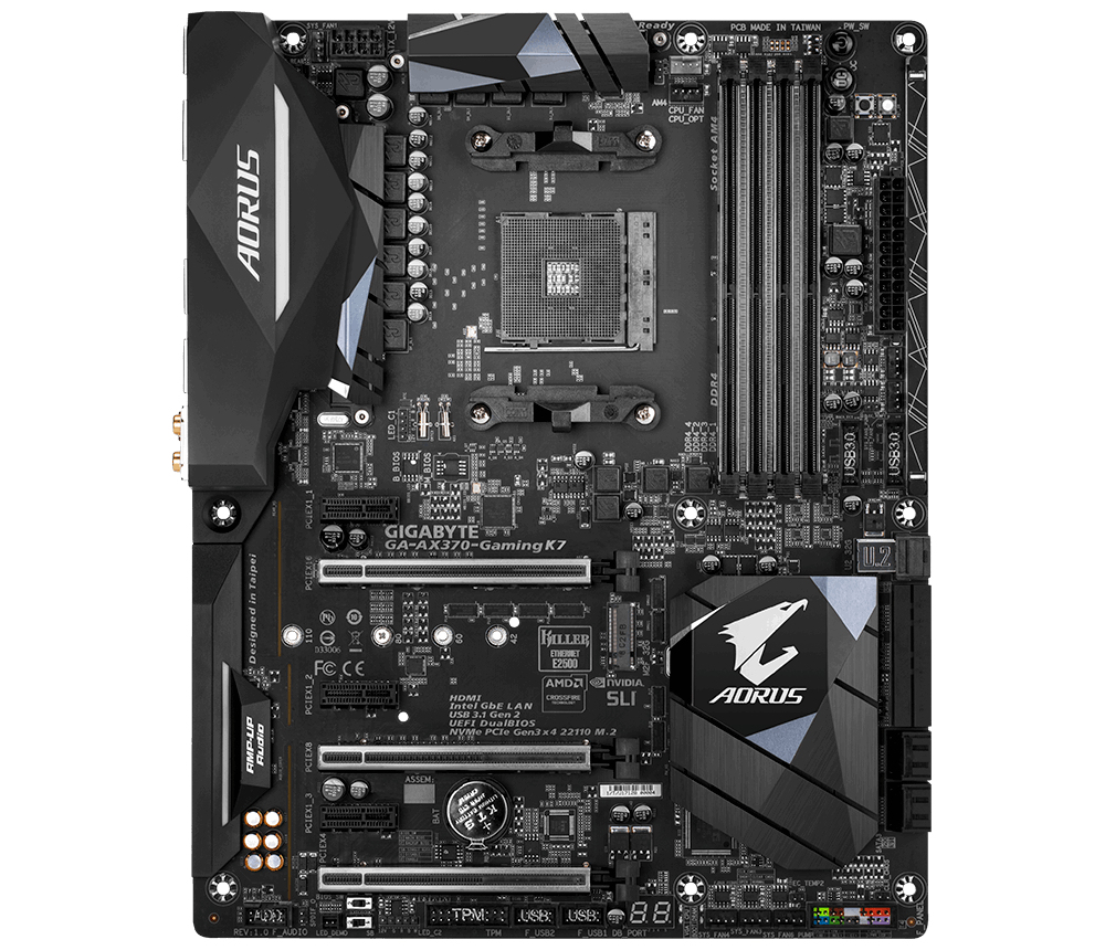GIGABYTE GA-AX370-GAMING-K7 motherboard AMD X370 Socket AM4 ATX – image 4