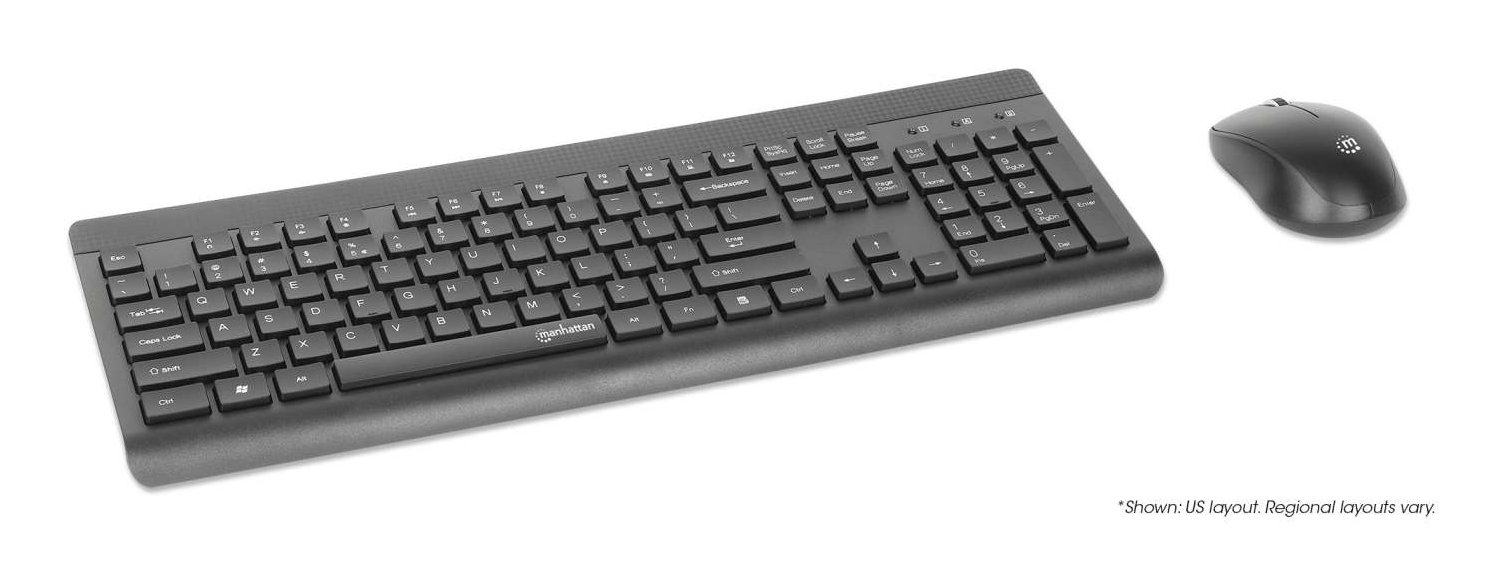 Manhattan MWK7350 Wireless USB Keyboard and Mouse Combo Set, One Single USB-A Nano Receiver for Both Devices, Full-Size Wireless Keyboard with 12 Multimedia/Fun – image 6