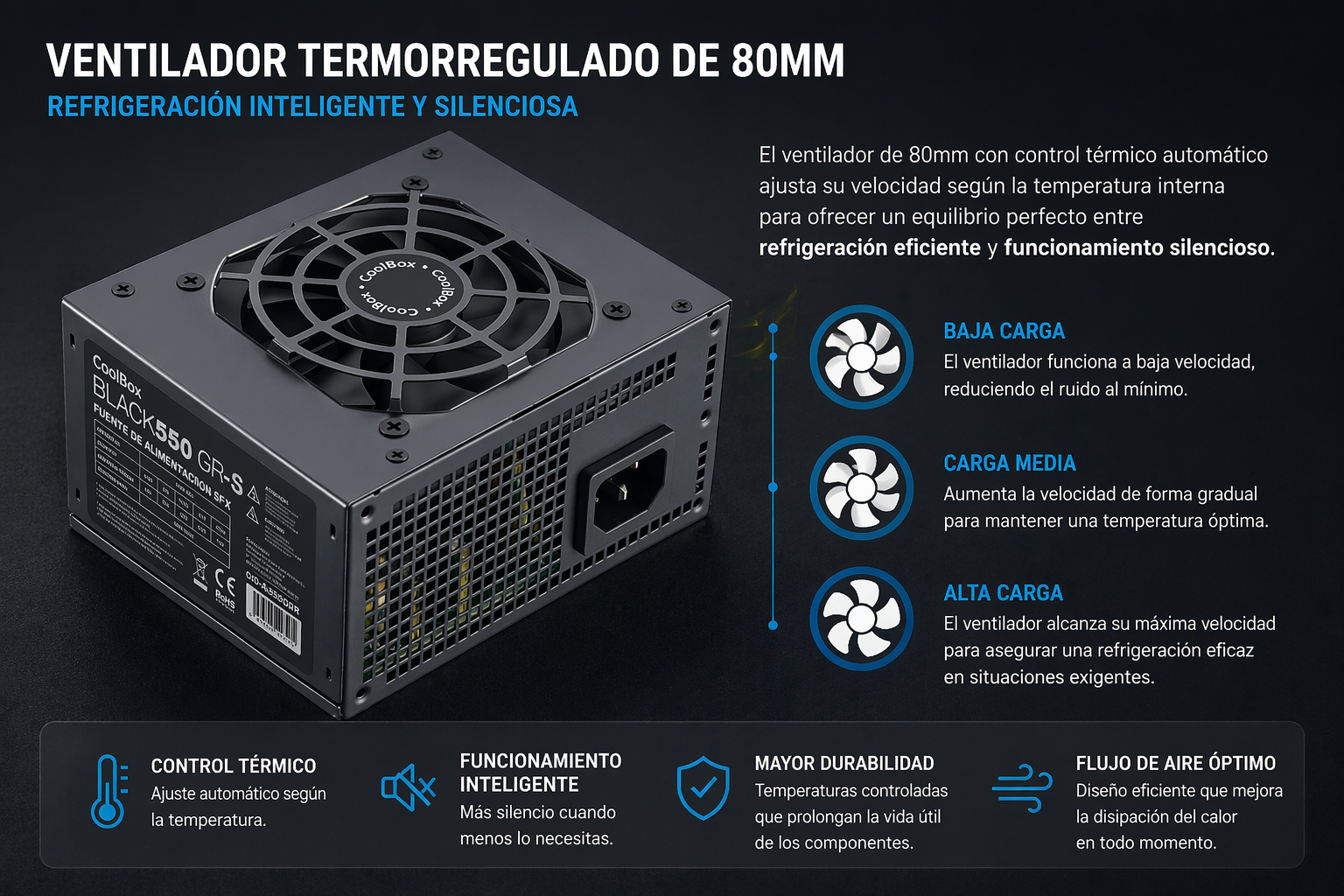 CoolBox COO-FA550SGR power supply unit – image 4