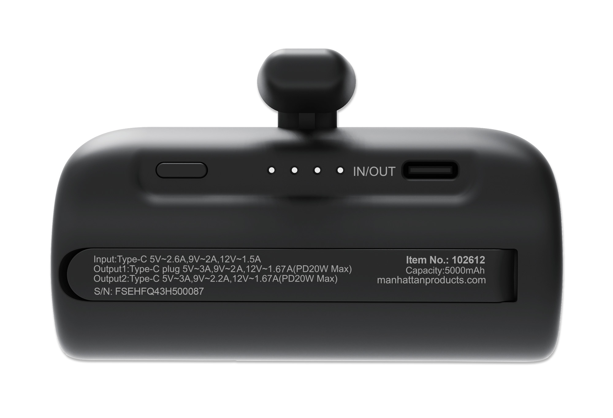 Manhattan Power Bank with integrated USB-C plug – image 4