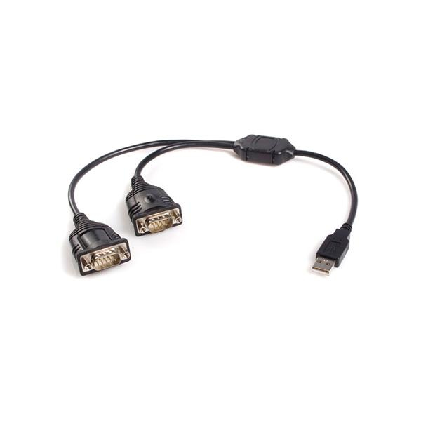 StarTech.com 2 Port USB to RS232 Serial DB9 Adapter Cable – image 1