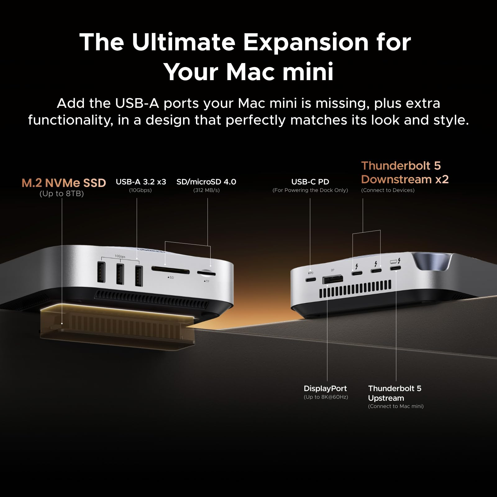 Ugreen 85883EU interface hub Thunderbolt 5 120000 Mbit/s Black, Grey – image 5