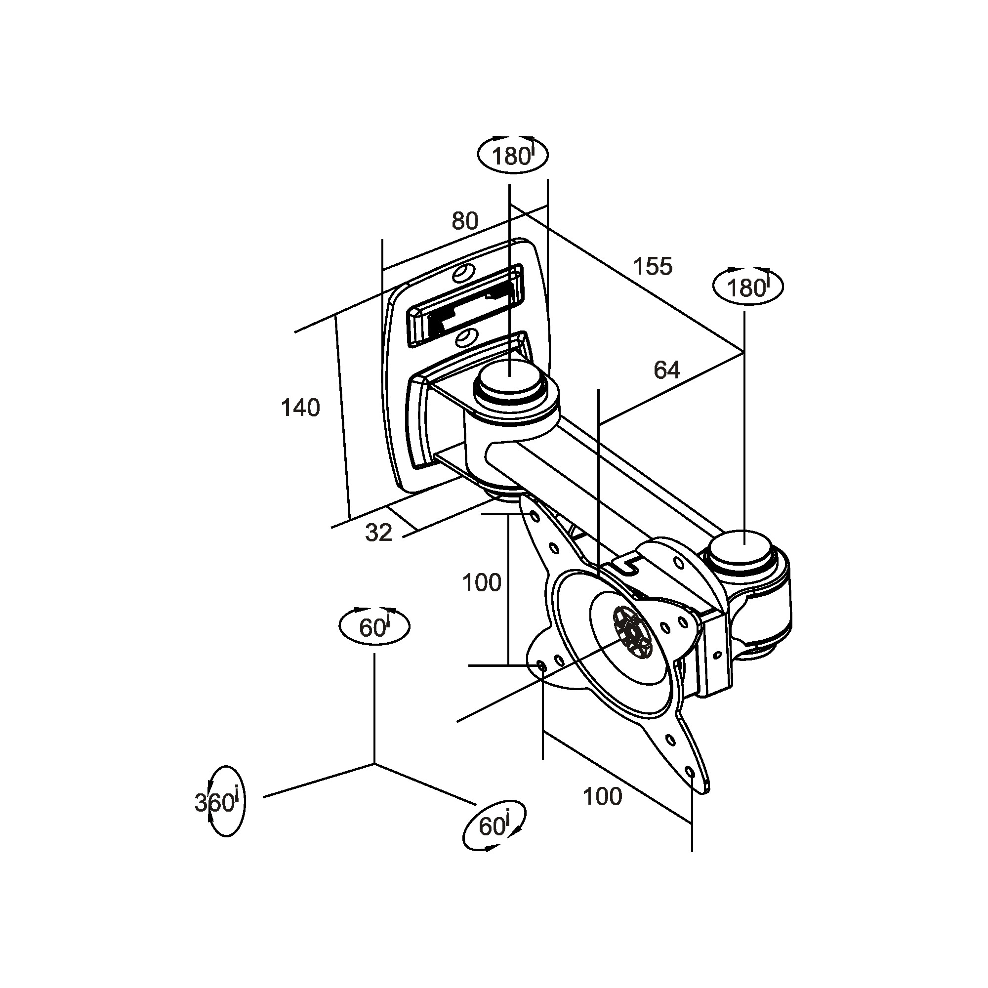 InLine Wall Bracket for TFT up to – image 2