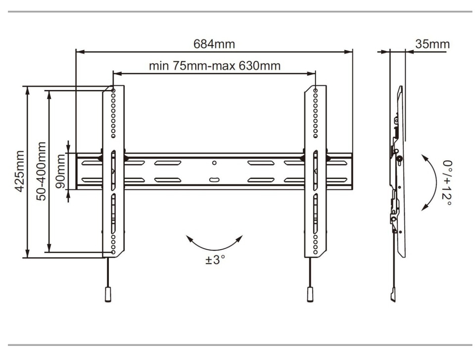 Multibrackets M Universal Wallmount Outdoor Tilt 600 MAX – image 6