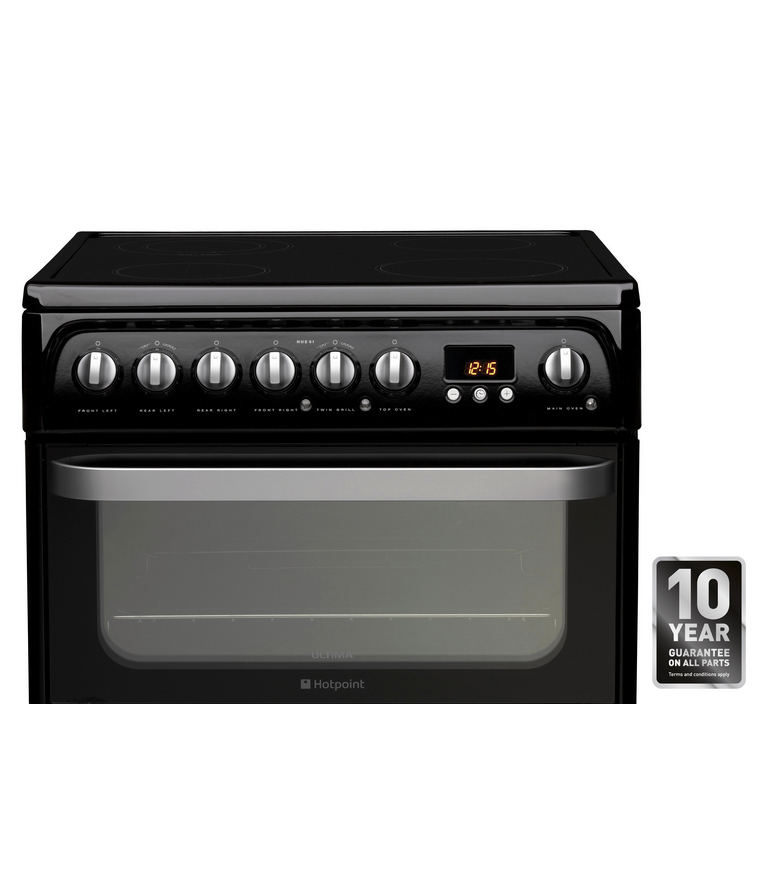Hotpoint HUE61KS cooker Freestanding cooker Electric Ceramic hob Black – image 4