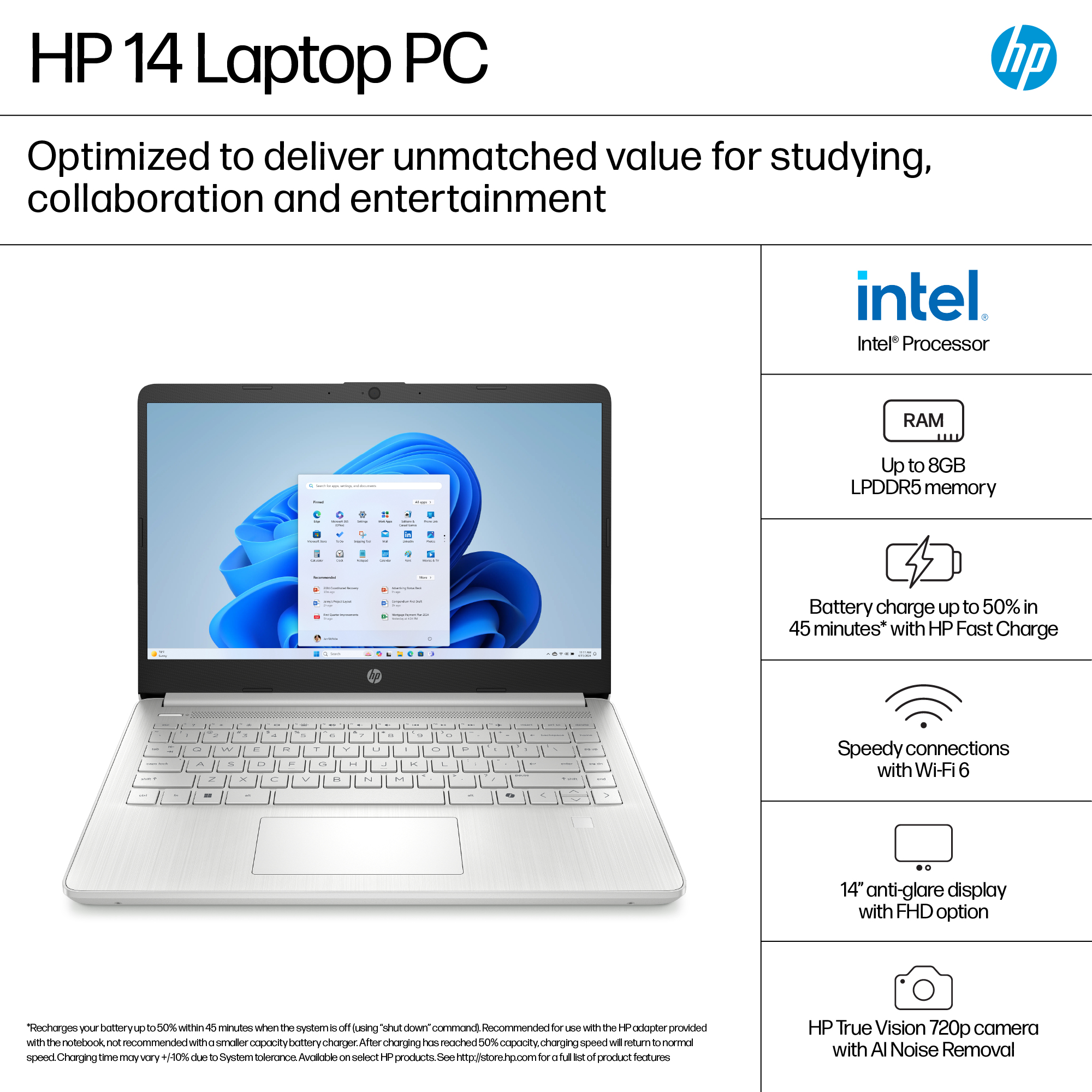 HP 14-dq6502sa Intel® N N150 Laptop – image 4