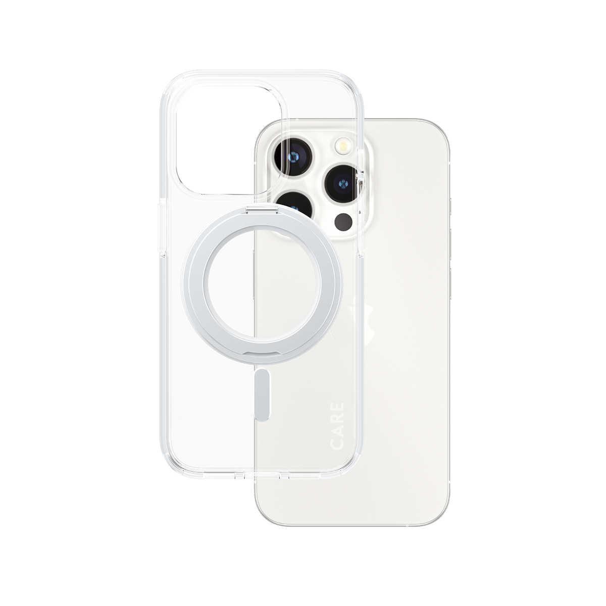 PanzerGlass CARE™ by ® Case Transparent w. Silver Kickstand & MagSafe iPhone 15 Pro