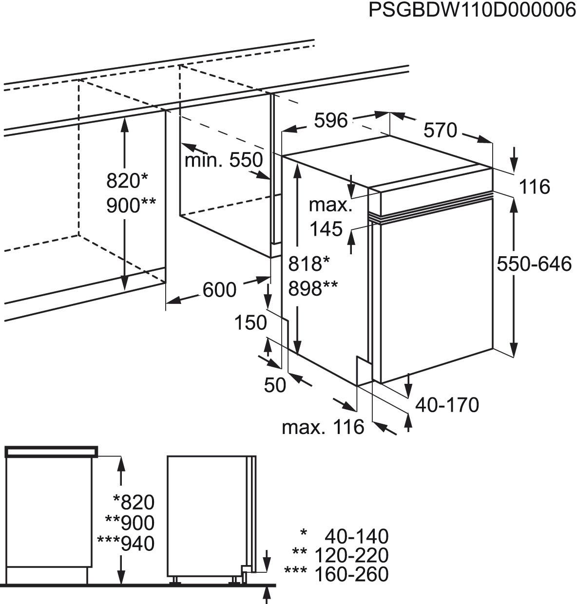 AEG F65000IM0P Semi built-in 12 place settings – image 3