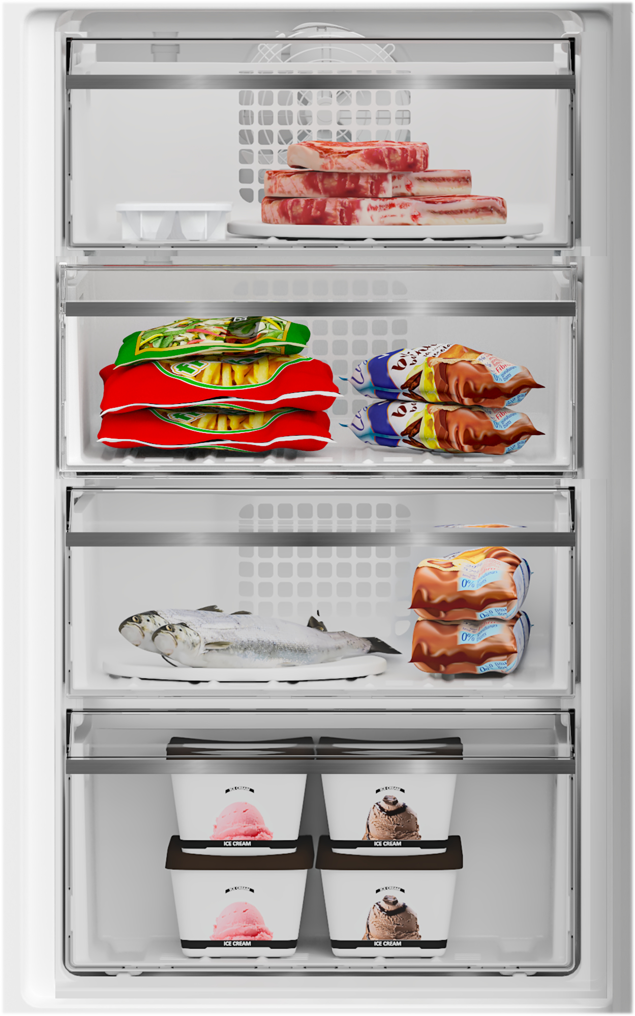 Grundig GKN4582VW Freestanding Combi Fridge Freezer with VitaminZone Technology – image 7